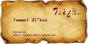 Temmel Ákos névjegykártya